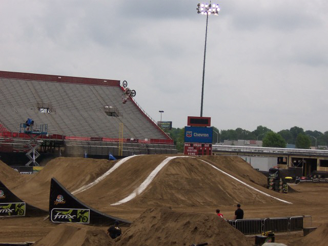 Performing a backflip at the Mountain Dew Action Sports Tour.