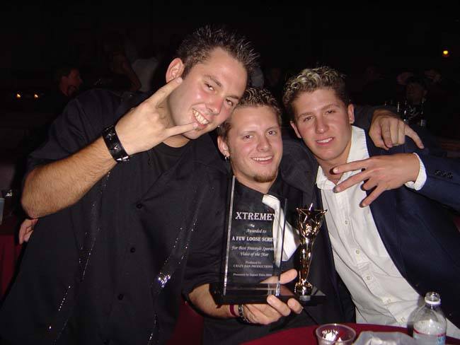 Producer Dan Jackson and I show off the trophy along with Jason Rowe.